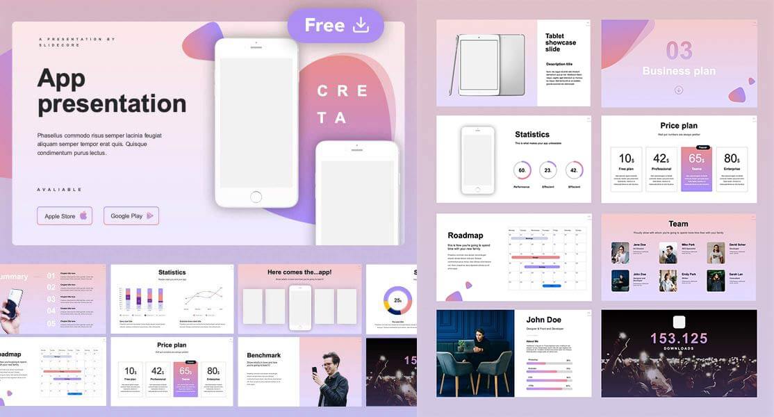 Creta – Free App Presentation Template