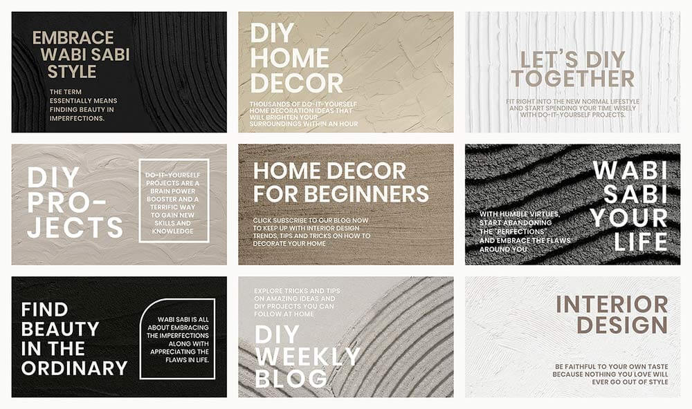 Textured blog banner template vector for interior company