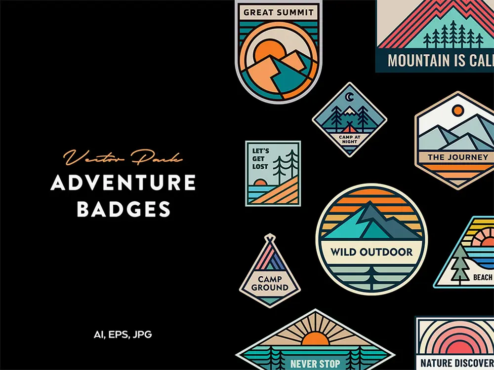 adventure-vector-badges-pack