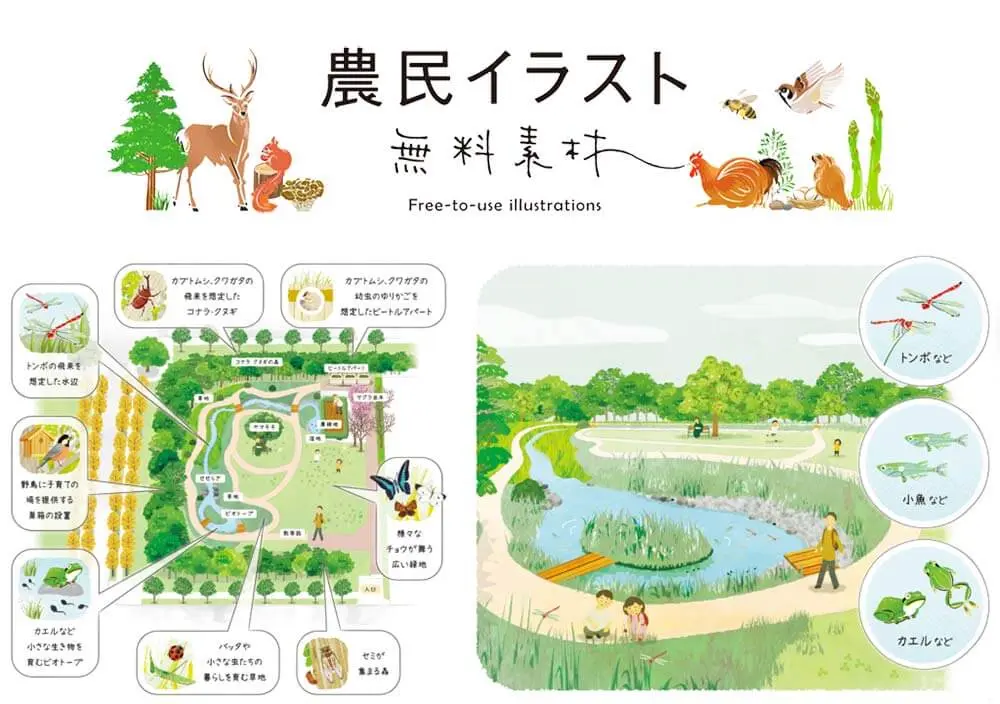 農民イラスト　無料素材のサンプル例