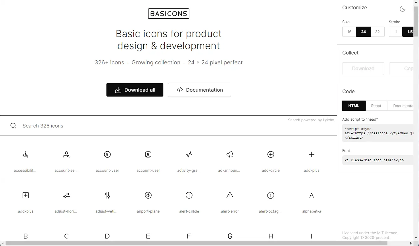 無料アイコンライブラリ basicons