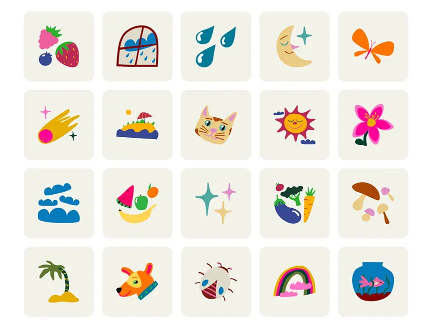 Open Stickers Illustration Collection